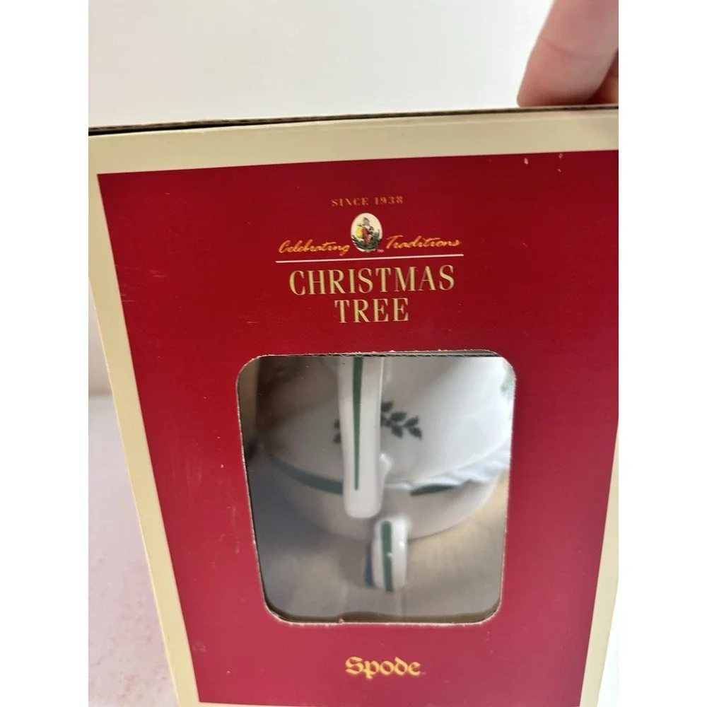 Spode Christmas Tree Cheer Tea For One 3-pc Stacking Tea Pot Cup Set‎ NEW NIB